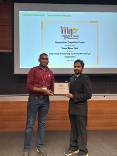 Suresh Bolusani with Computational Competition Winner Krunal Patel