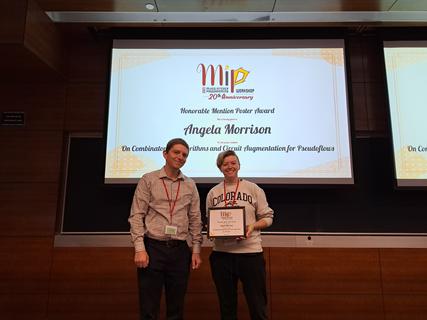 Thiago Serra (Poster Competition jury Chair) with Honorable Mention awardee Angela Morrison