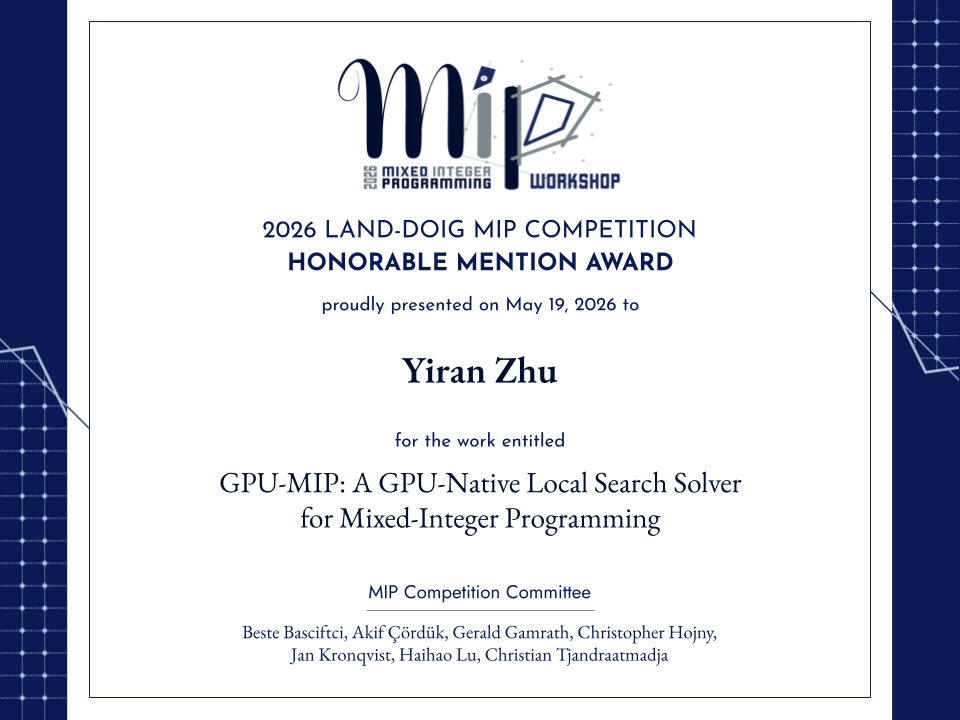 Honorable mention certificate 2